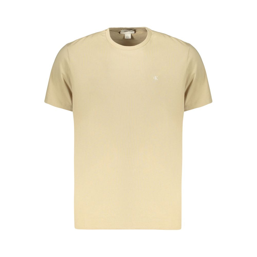 Calvin Klein Crew Neck T-Shirt — Beige Cotton