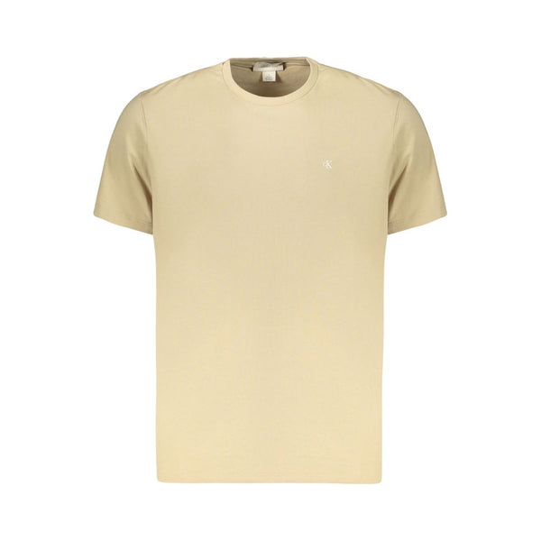 Calvin Klein Crew Neck T-Shirt — Beige Cotton