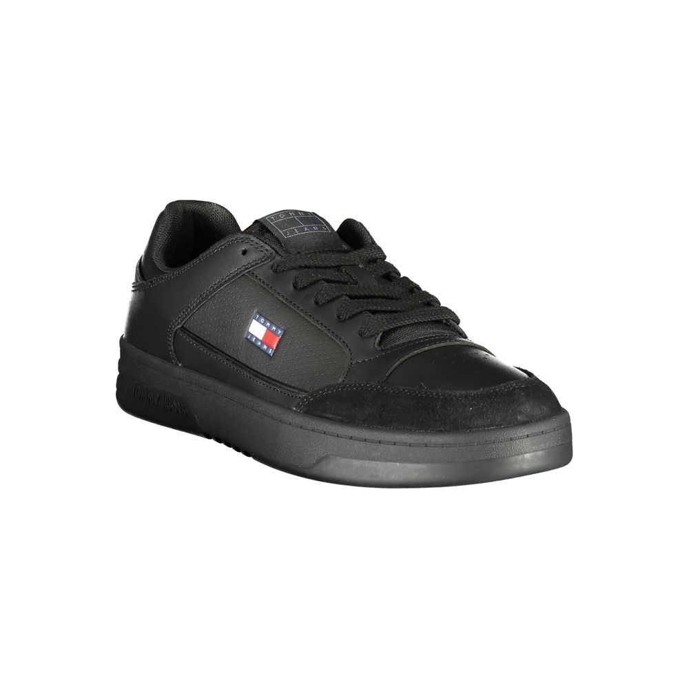 Tommy Hilfiger Sneaker — Black Polyurethane & Leather