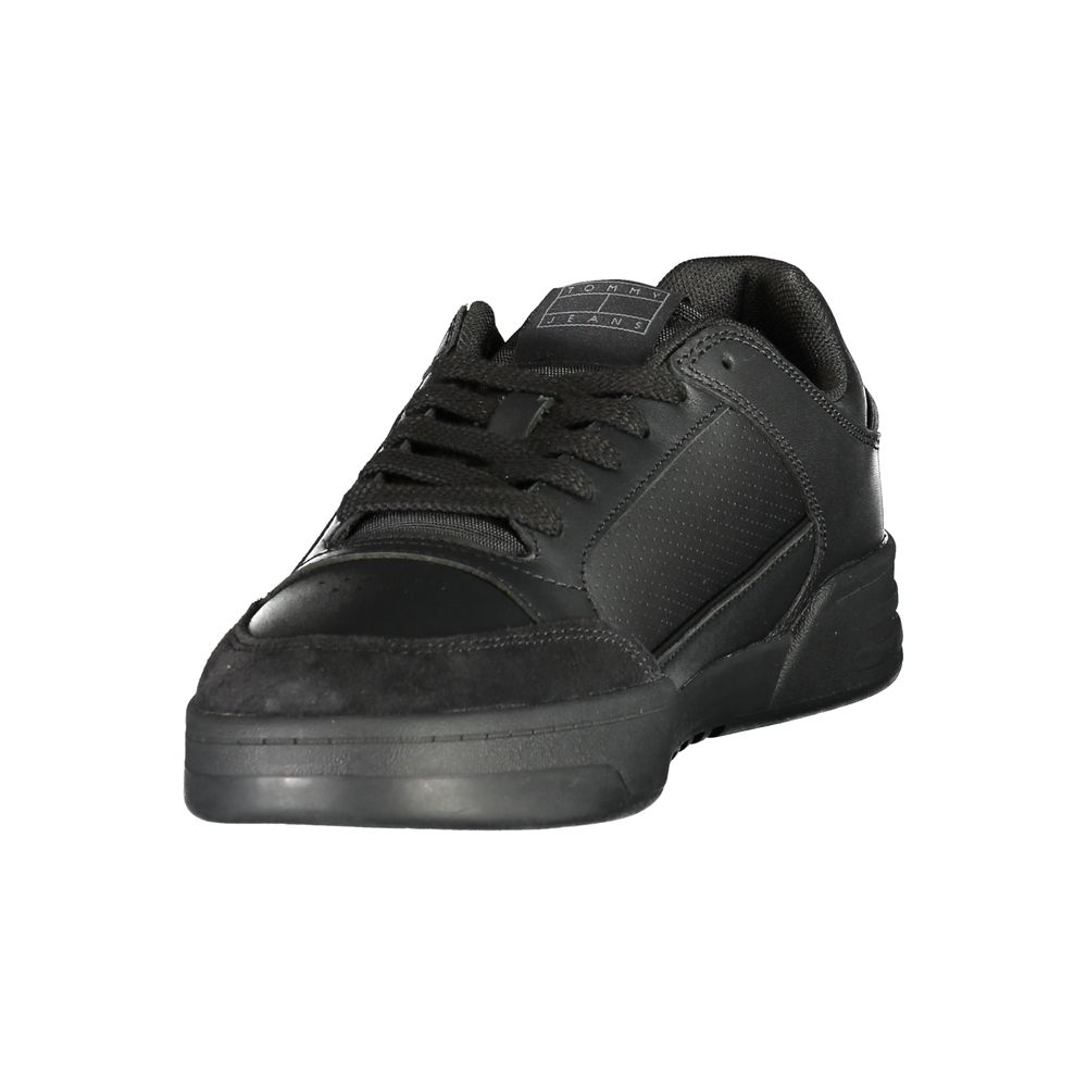 Tommy Hilfiger Sneaker — Black Polyurethane & Leather