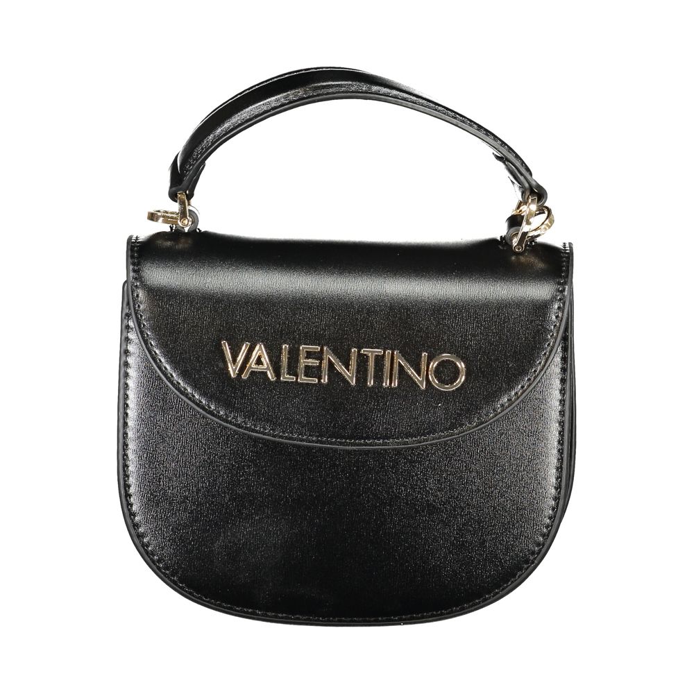 Mario Valentino Bag — Black Polyurethane, Handle and Shoulder Strap