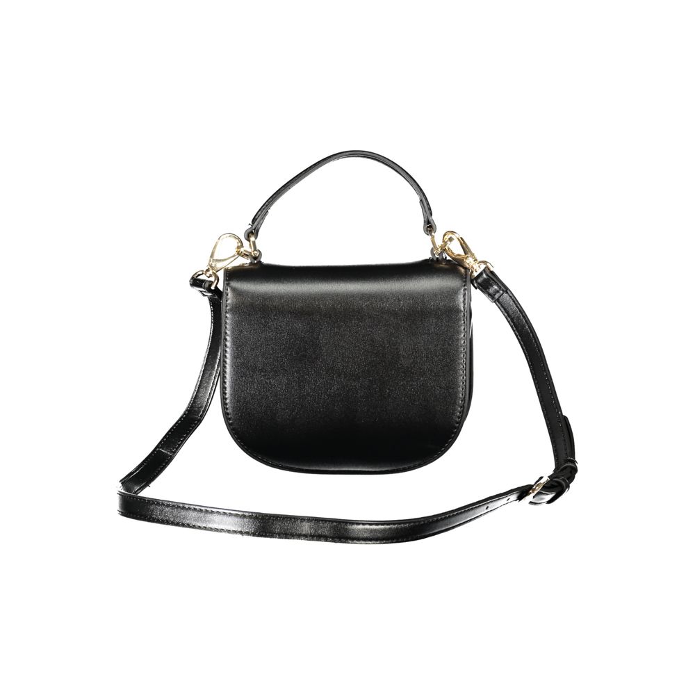 Mario Valentino Bag — Black Polyurethane, Handle and Shoulder Strap