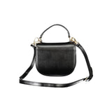 Mario Valentino Bag — Black Polyurethane, Handle and Shoulder Strap