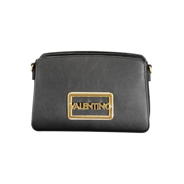 Mario Valentino Bag — Black Polyurethane, Adjustable Shoulder Strap