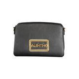Mario Valentino Bag — Black Polyurethane, Adjustable Shoulder Strap