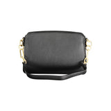 Mario Valentino Bag — Black Polyurethane, Adjustable Shoulder Strap