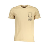 Cavalli Class Crew Neck T-Shirt — Beige Cotton