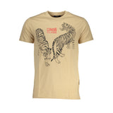 Cavalli Class Crew Neck T-Shirt — Beige Cotton