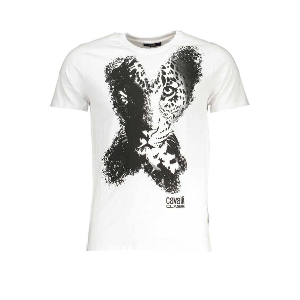 Cavalli Class Crew Neck T-Shirt — White Cotton