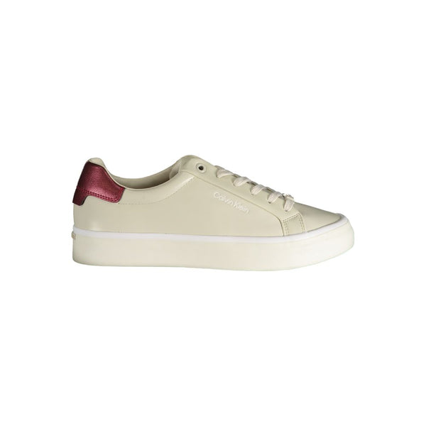 Calvin Klein Leather Low-Top Sneaker — Beige