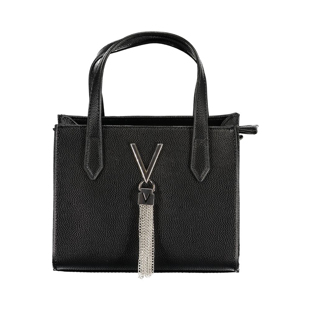 Mario Valentino Bag — Black Polyurethane, Handles and Shoulder Strap