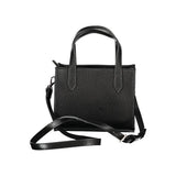 Mario Valentino Bag — Black Polyurethane, Handles and Shoulder Strap
