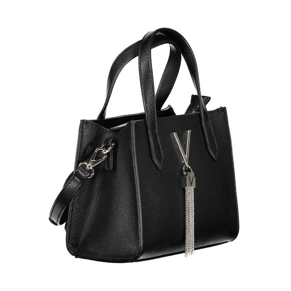 Mario Valentino Bag — Black Polyurethane, Handles and Shoulder Strap