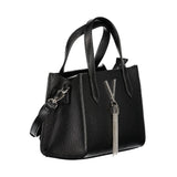 Mario Valentino Bag — Black Polyurethane, Handles and Shoulder Strap