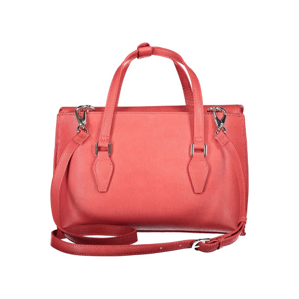 Mario Valentino Bag — Red Polyurethane, Handles and Shoulder Strap