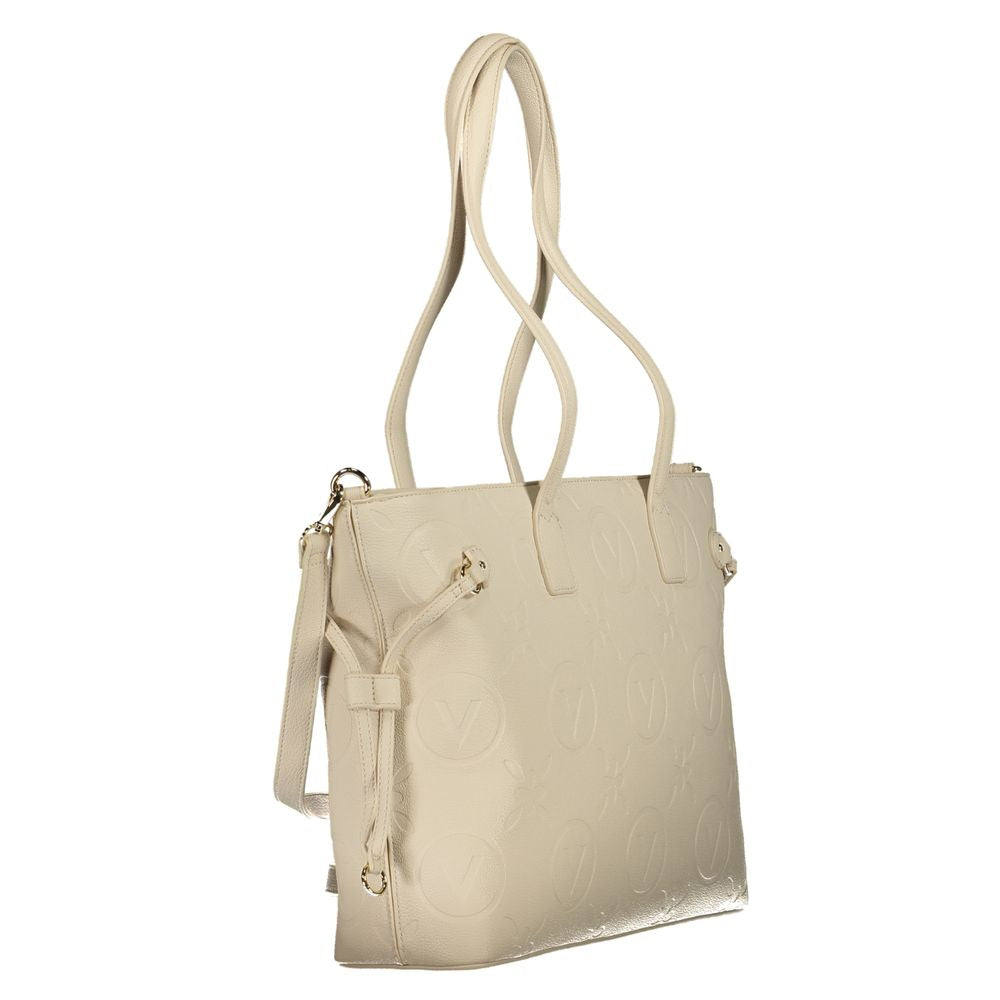 Mario Valentino Bag — Beige Polyurethane, Adjustable Straps