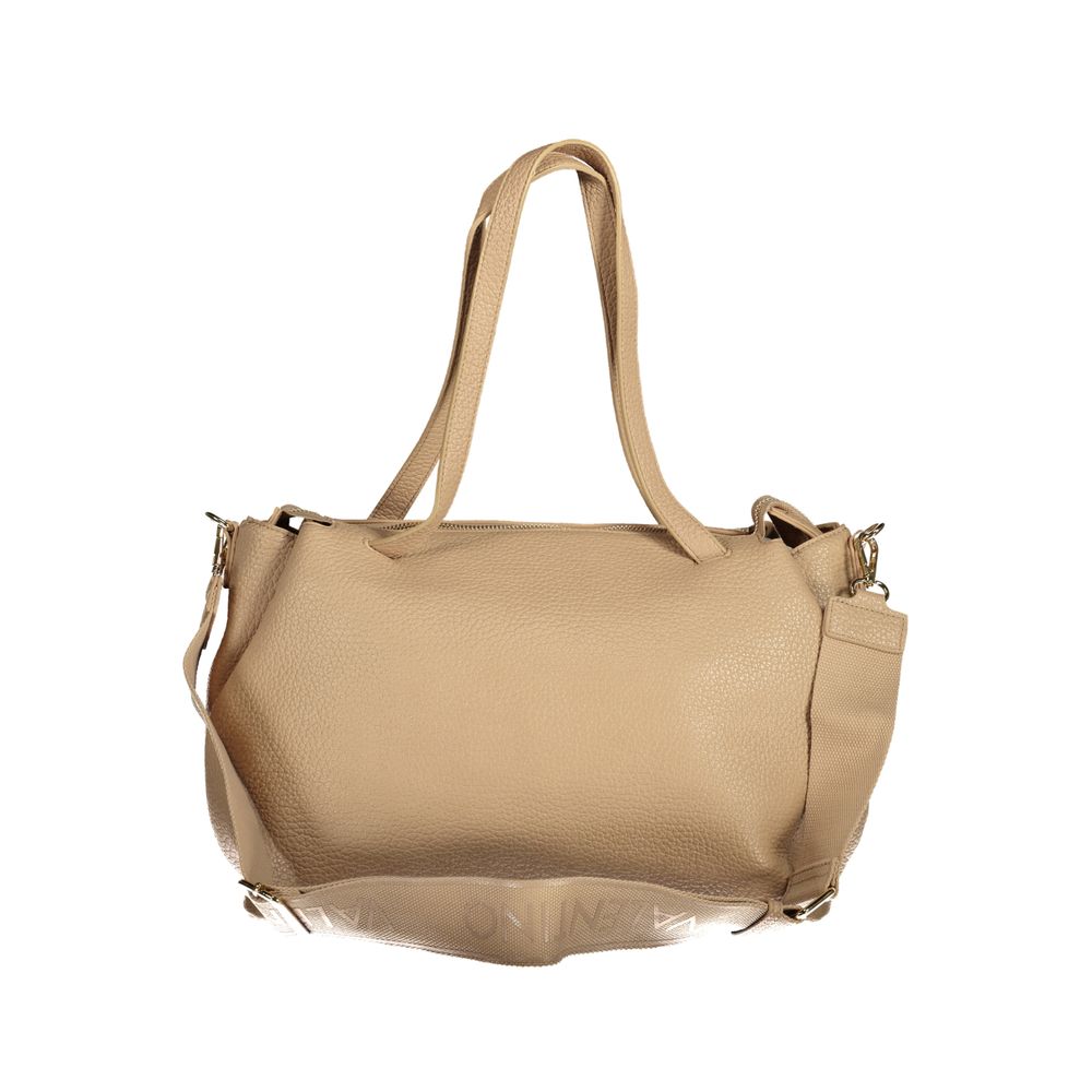 Mario Valentino Bag — Beige Polyurethane with Adjustable Shoulder Strap