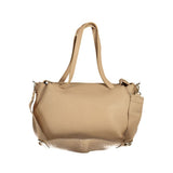 Mario Valentino Bag — Beige Polyurethane with Adjustable Shoulder Strap