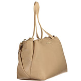 Mario Valentino Bag — Beige Polyurethane with Adjustable Shoulder Strap