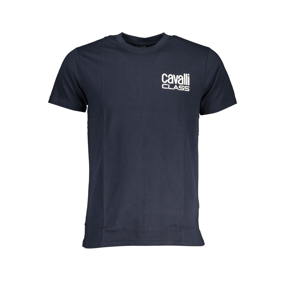 Cavalli Class Crew Neck T-Shirt — Blue Cotton