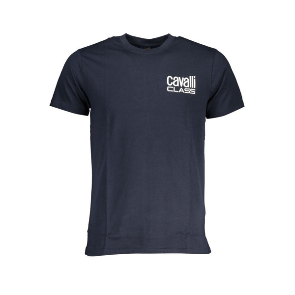 Cavalli Class Crew Neck T-Shirt — Blue Cotton
