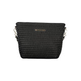 Mario Valentino Bag — Black Polyurethane, Removable Shoulder Handle