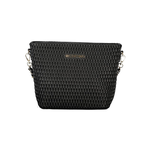 Mario Valentino Bag — Black Polyurethane, Removable Shoulder Handle