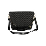 Mario Valentino Bag — Black Polyurethane, Removable Shoulder Handle