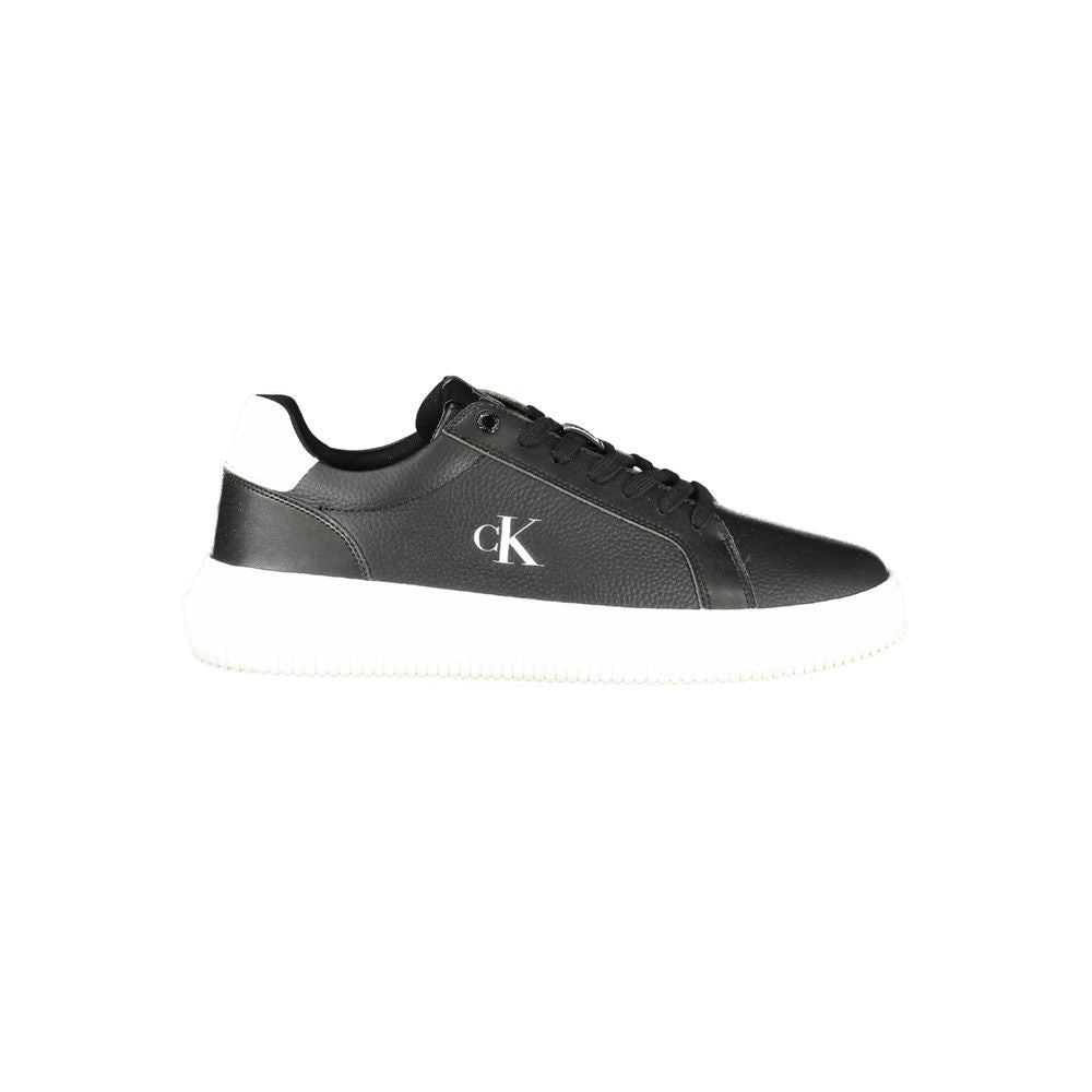 Calvin Klein Leather Sneaker — Black