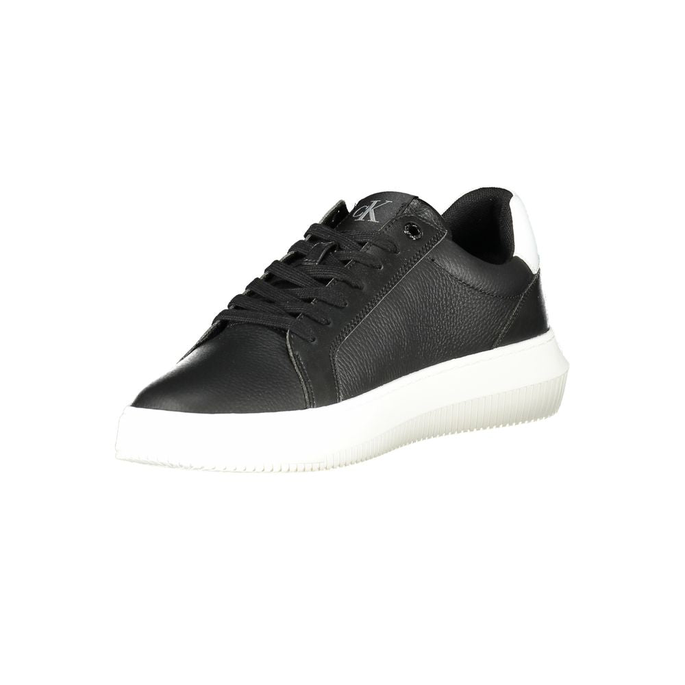 Calvin Klein Leather Sneaker — Black