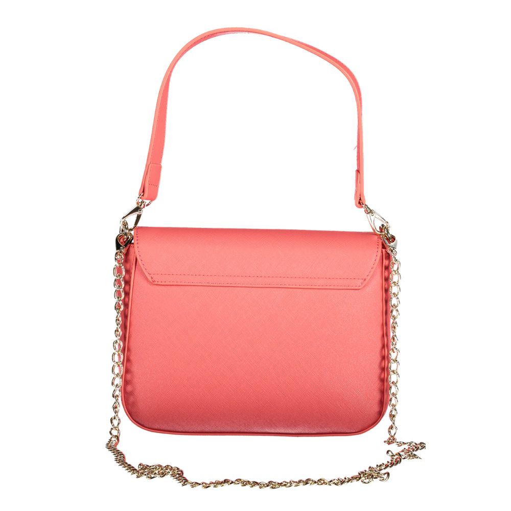Mario Valentino Bag — Pink Polyurethane, Removable Handles and Pockets