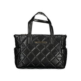 Mario Valentino Bag — Black Polyurethane, Dual Handles