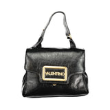 Mario Valentino Bag — Black Polyurethane with Adjustable Handle