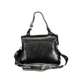 Mario Valentino Bag — Black Polyurethane with Adjustable Handle