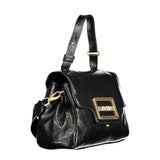 Mario Valentino Bag — Black Polyurethane with Adjustable Handle