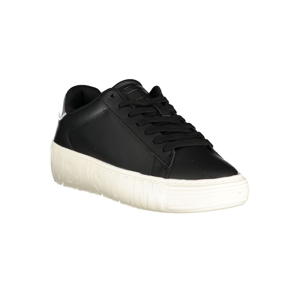 Tommy Hilfiger Leather Low-Top Sneaker — Black