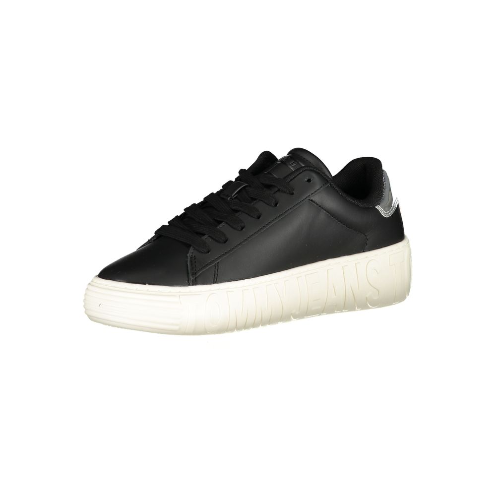 Tommy Hilfiger Leather Low-Top Sneaker — Black