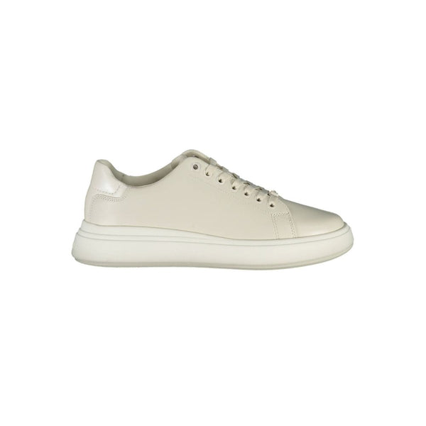 Calvin Klein Leather Low-Top Sneaker — Beige