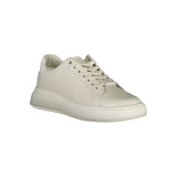 Calvin Klein Leather Low-Top Sneaker — Beige