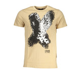 Cavalli Class Crew Neck T-Shirt — Beige Cotton