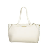 Mario Valentino Bag — White Polyurethane with Handles and Internal Pocket