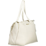 Mario Valentino Bag — White Polyurethane with Handles and Internal Pocket