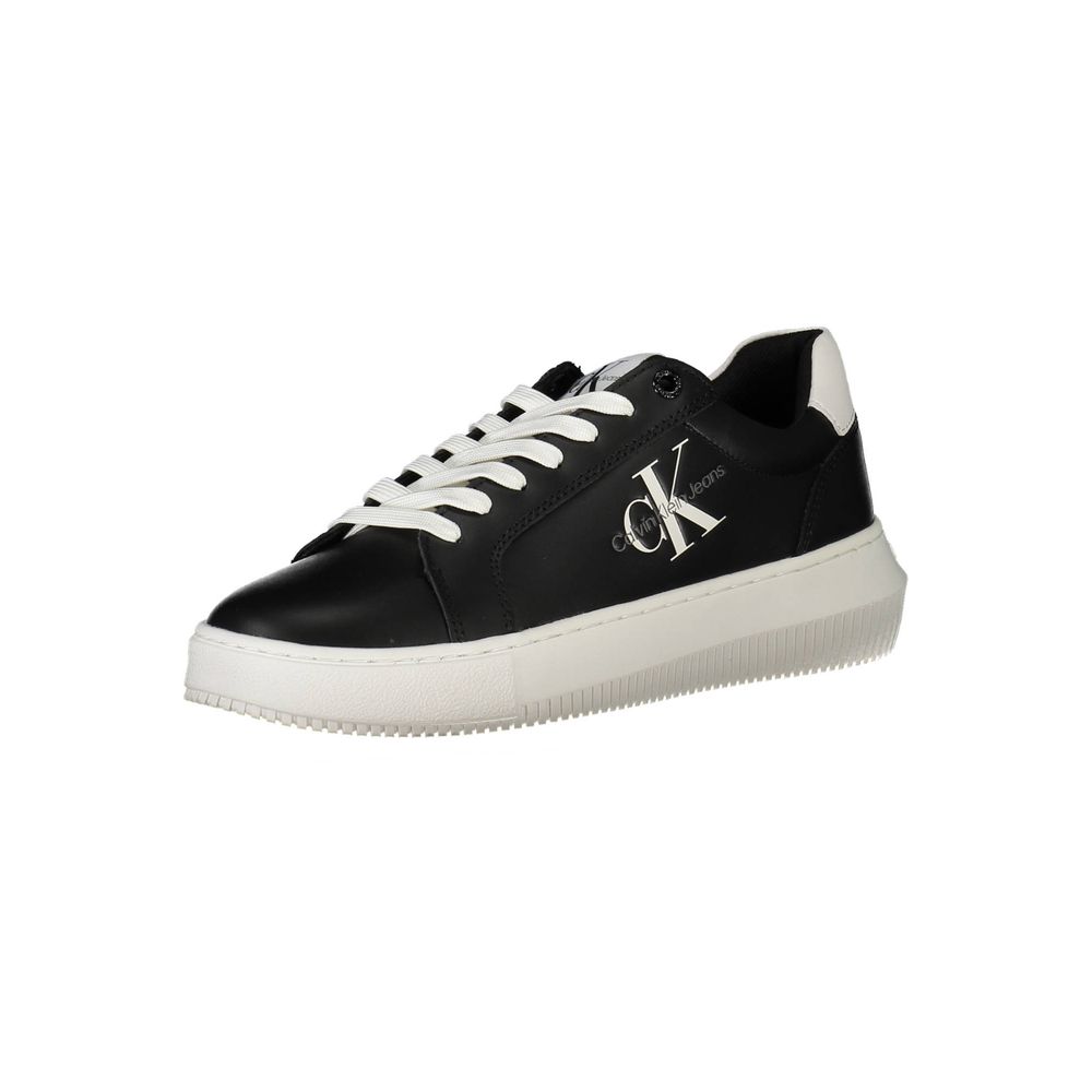 Calvin Klein Leather Sneaker — Black
