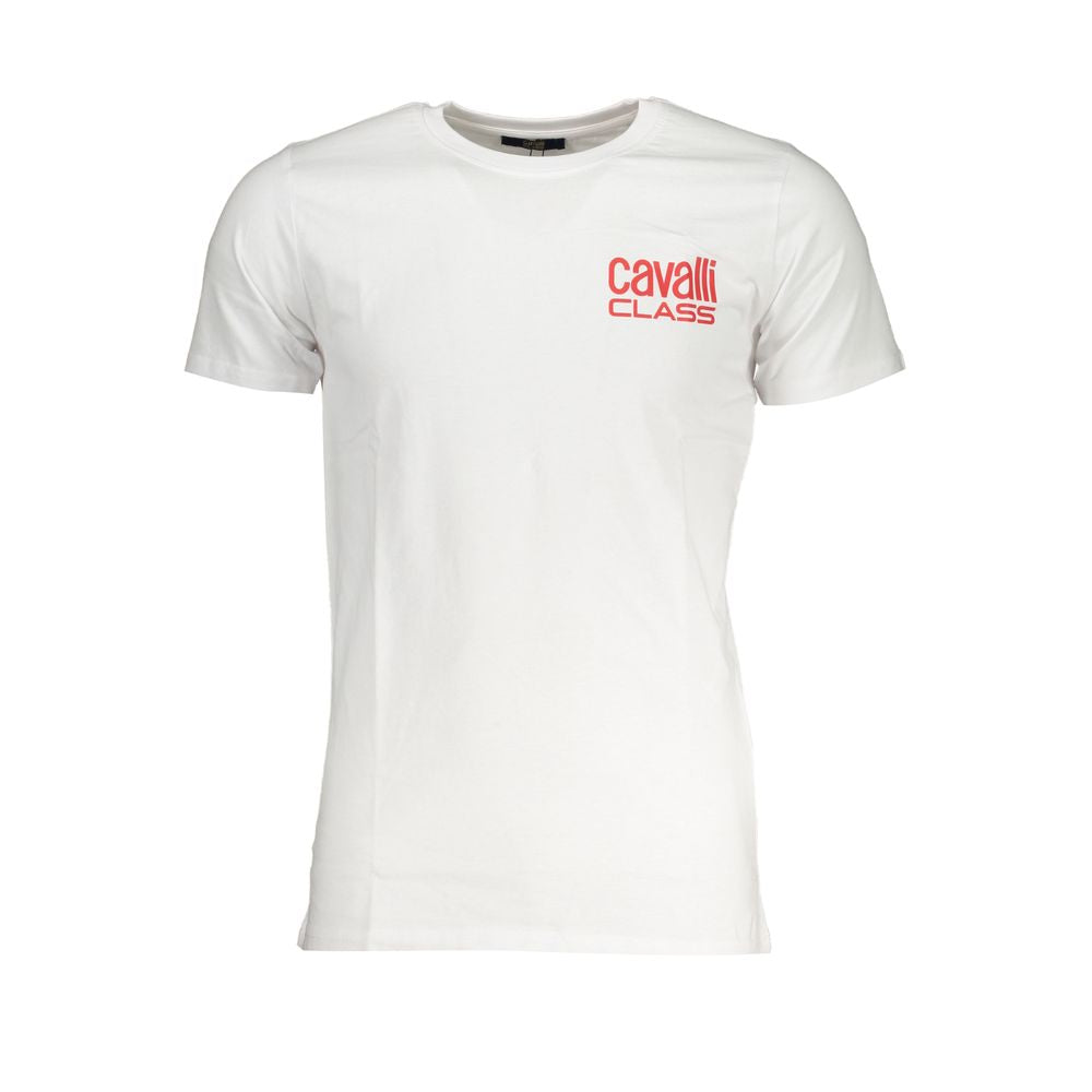 Cavalli Class Crew Neck T-Shirt — White Cotton