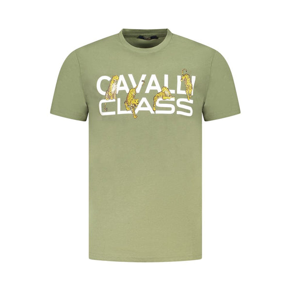 Cavalli Class Men's T-Shirt — Green Cotton