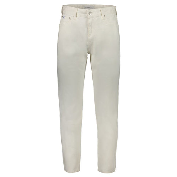 Calvin Klein Straight-Leg Jeans — White Cotton