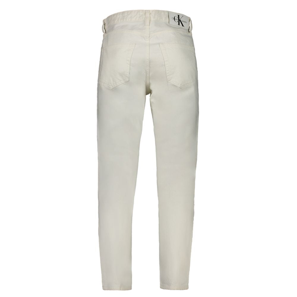 Calvin Klein Straight-Leg Jeans — White Cotton