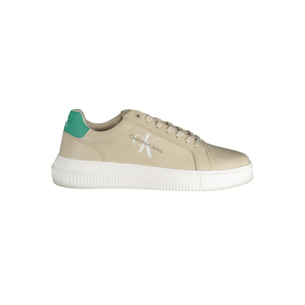 Calvin Klein Leather Sneaker — Beige