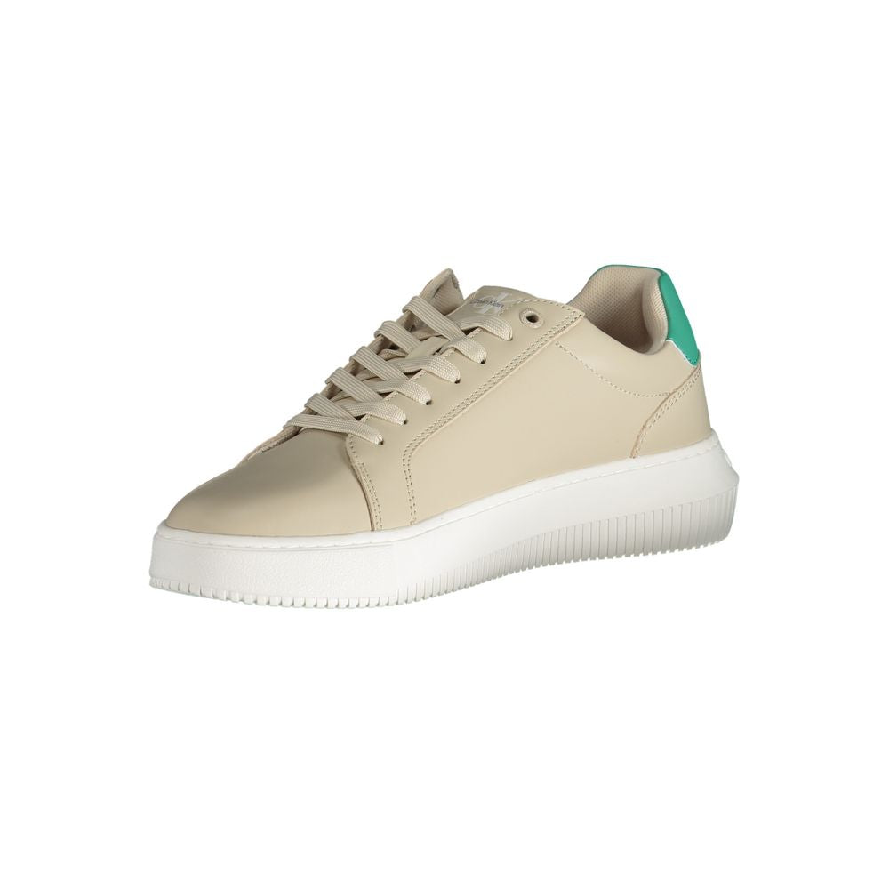 Calvin Klein Leather Sneaker — Beige