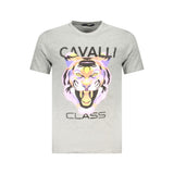 Cavalli Class Men's T-Shirt — Gray Cotton